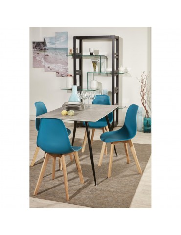 Lot de 4 chaises scandinaves liana bleu 16150BU