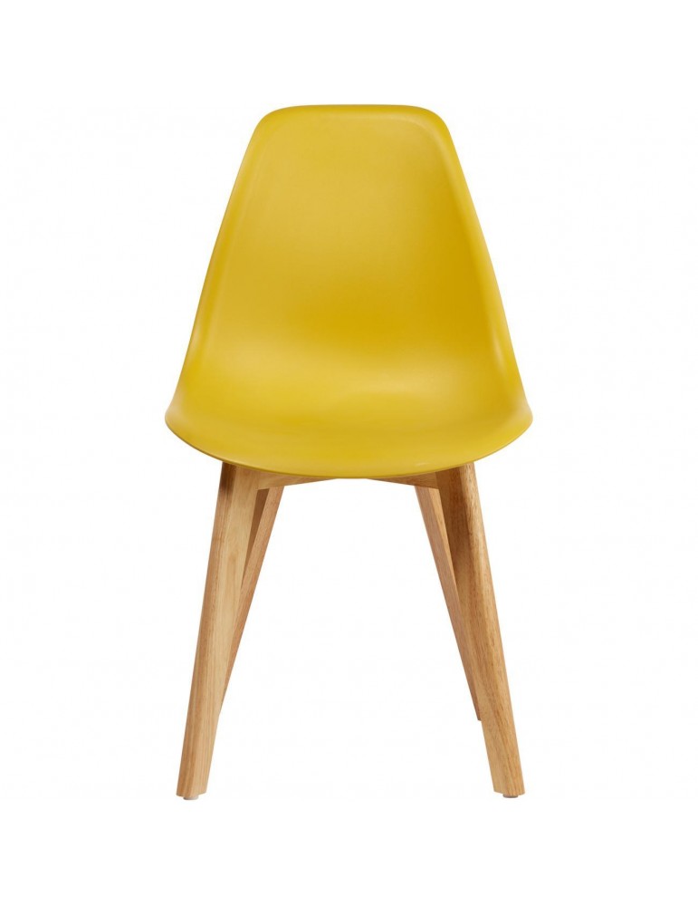 lot de 4 chaises scandinaves liana jaune moutarde 16150MT