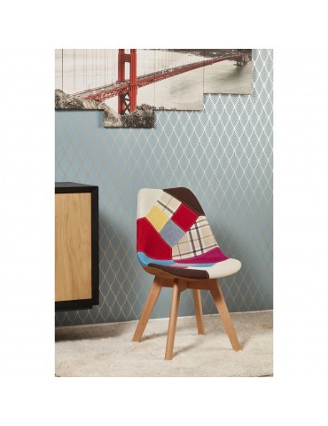 Chaise tendance brett patchwork multicolore 16130MC