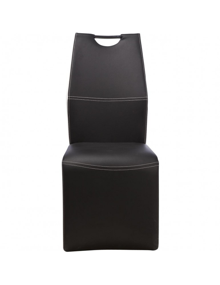 Lot de 4 chaises bi couleur ellieday noir et blanc 14514NB