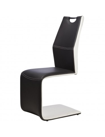 Lot de 4 chaises bi couleur ellieday noir et blanc 14514NB