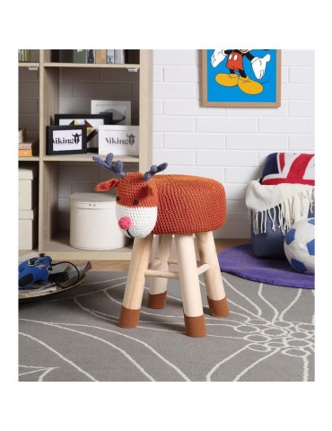 Pouf enfant cerf olla marron 13612