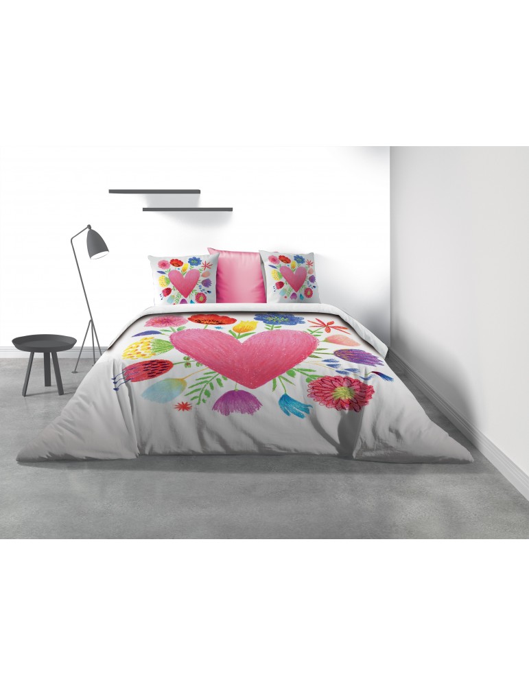 Parure de lit 2 personnes Fleurs d'amour avec housse de couette et taies d'oreiller Imprimé 240 x 220 7799000503Les Ateliers ... Parure de lit 2 personnes Fleurs d'amour avec housse de couette et taies d'oreiller Imprimé 240 x 220 7799000503Les Ateliers ...
