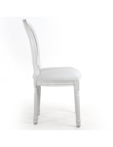 Lot de 2 chaises Louis XVI Glass Blanc 24501acrwhite