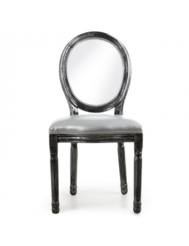 Lot de 2 chaises Louis XVI Glass Argent 24501acrsilver