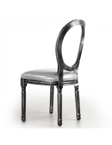 Lot de 2 chaises Louis XVI Glass Argent 24501acrsilver