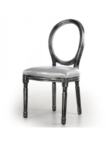 Lot de 2 chaises Louis XVI Glass Argent 24501acrsilver