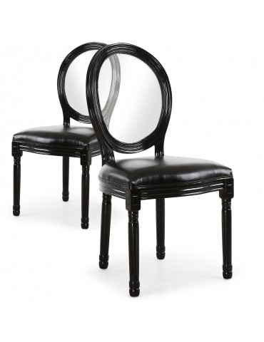 Lot de 2 chaises Louis XVI Glass Noir 24501acrblack