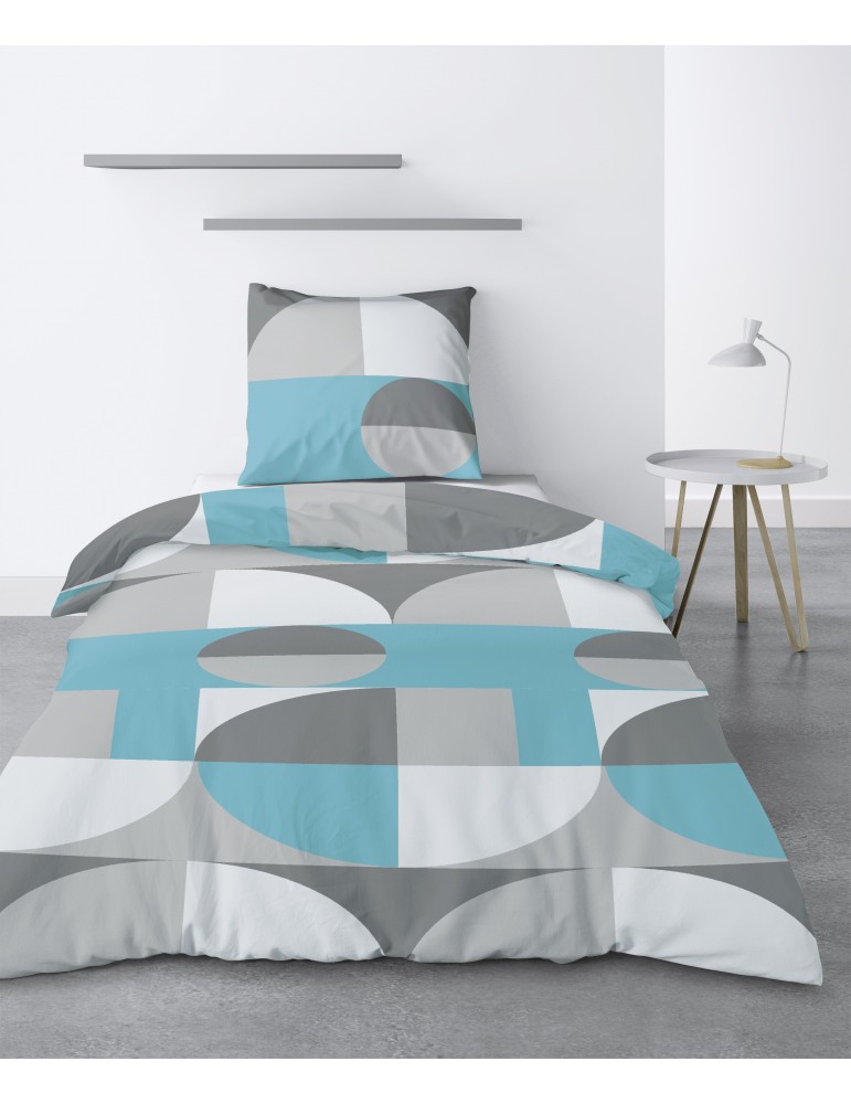 Parure de lit 1 personne Knavy avec housse de couette et taie d'oreiller Imprimé 140 x 200 3147000502Les Ateliers du Linge Parure de lit 1 personne Knavy avec housse de couette et taie d'oreiller Imprimé 140 x 200 3147000502Les Ateliers du Linge