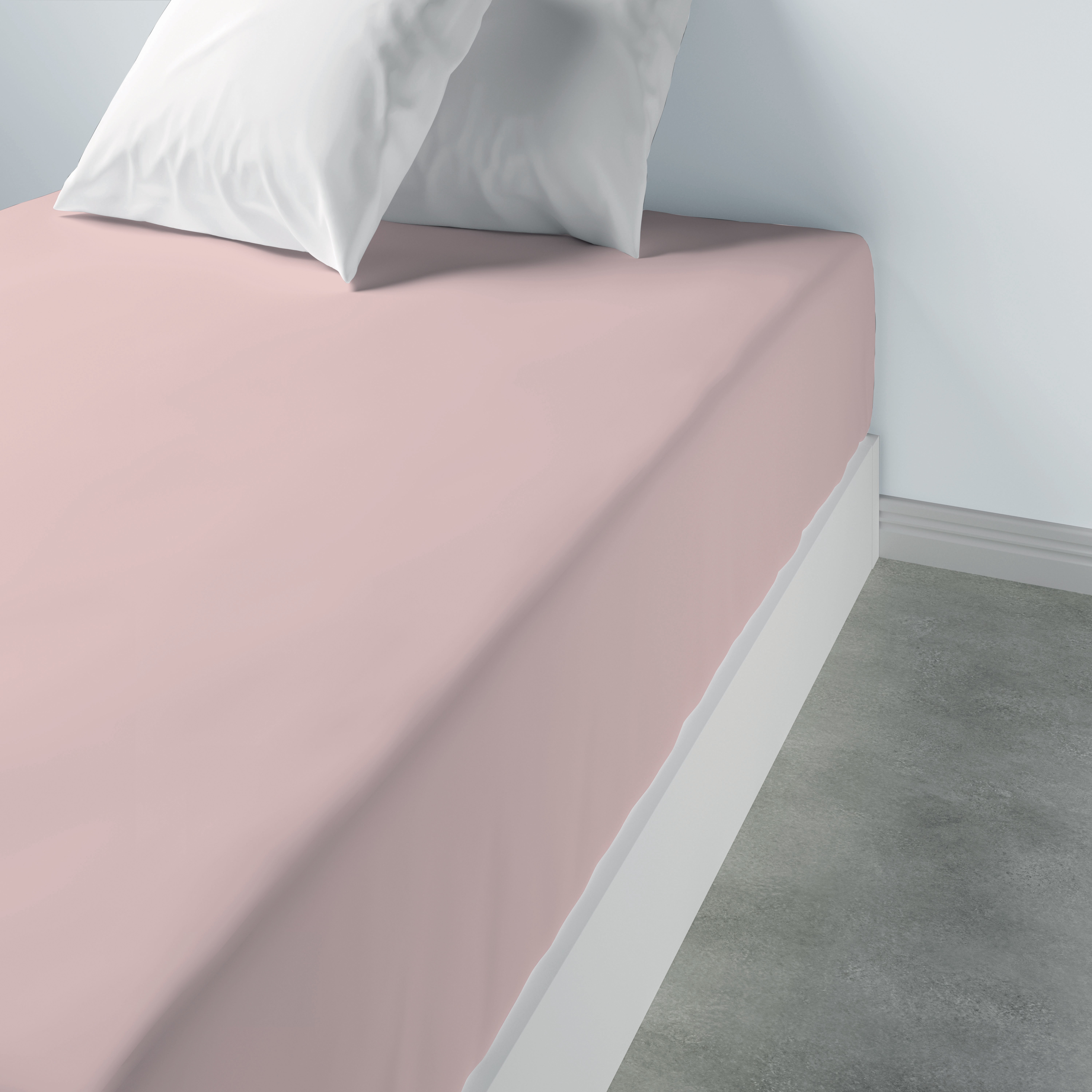 Drap Housse Uni Coton Bonnet 35 Cm Blush 160 X 200 X 35 4565031501