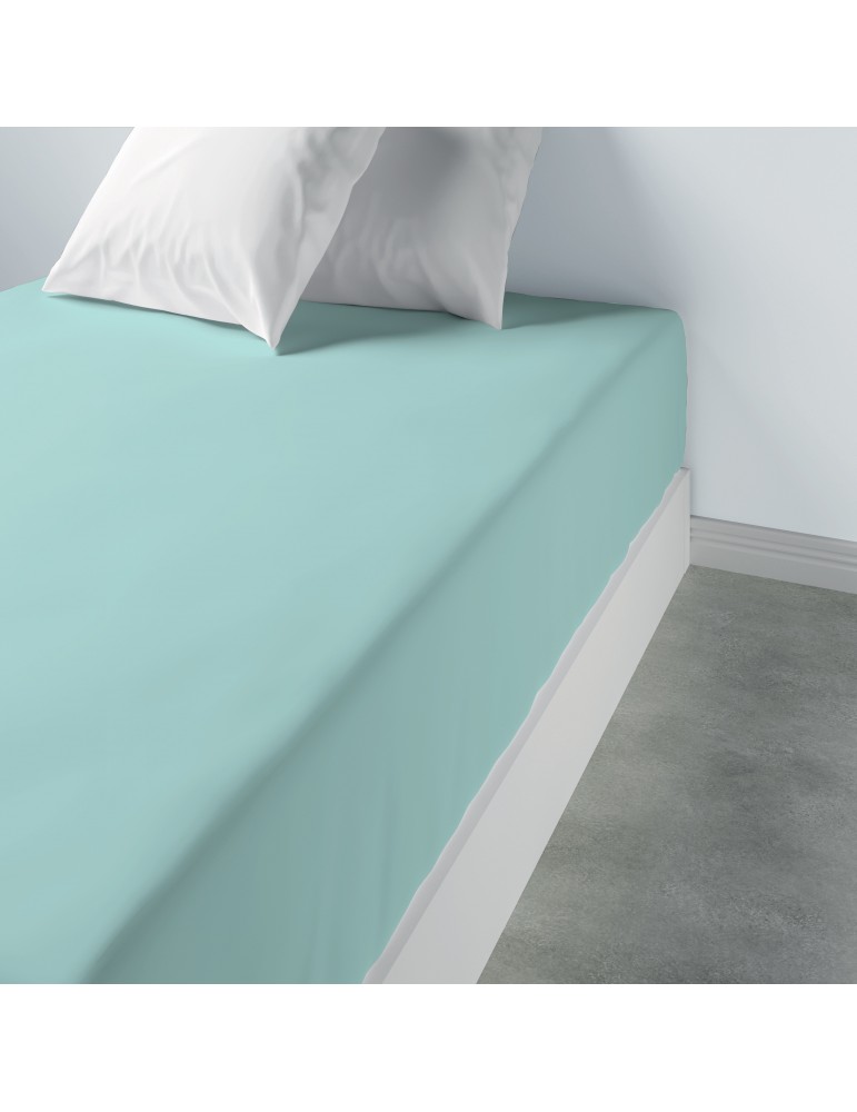 Drap housse uni Coton bonnet 35 cm Aqua 160 x 200 x 35 4565062501Les Ateliers du Linge Drap housse uni Coton bonnet 35 cm Aqua 160 x 200 x 35 4565062501Les Ateliers du Linge