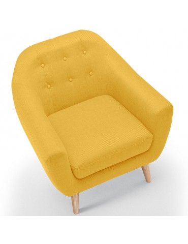 Fauteuil scandinave Savoy tissu Jaune qh8805yellow