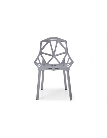 Lot de 4 chaises dossier toile d'araignée Spider Gris dc1513grey