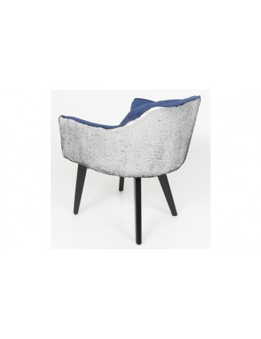 Chaise / Fauteuil Gybson Sequins Tissu Bleu et Sequins réversibles Bleu & Argent lf503040bleupailletteblue