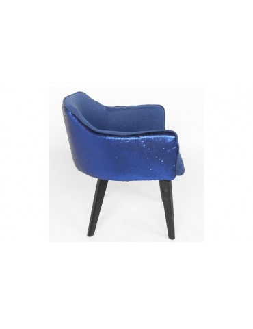 Chaise / Fauteuil Gybson Sequins Tissu Bleu et Sequins réversibles Bleu & Argent lf503040bleupailletteblue