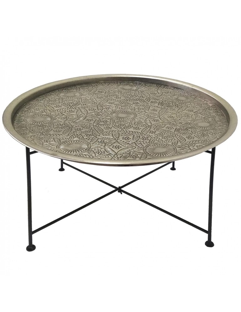 Table basse ronde Mouva Nickel et Noir 37450nickelblack