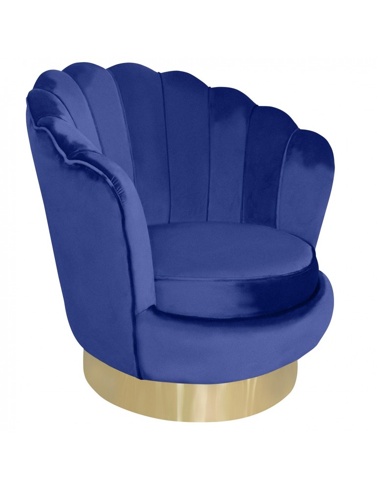 Fauteuil tournant pivotant Shelty Bleu lsr19086bluevelvet