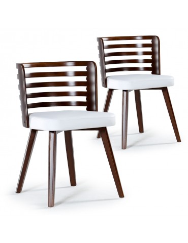 Lot de 2 chaises scandinave Koxy bois noisette et Blanc 2xgf160anoisblanc