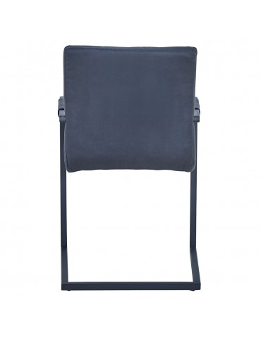 Lot de 2 chaises matelassées kansas Tissu Noir Vieilli dc7013blackcowboyfabric
