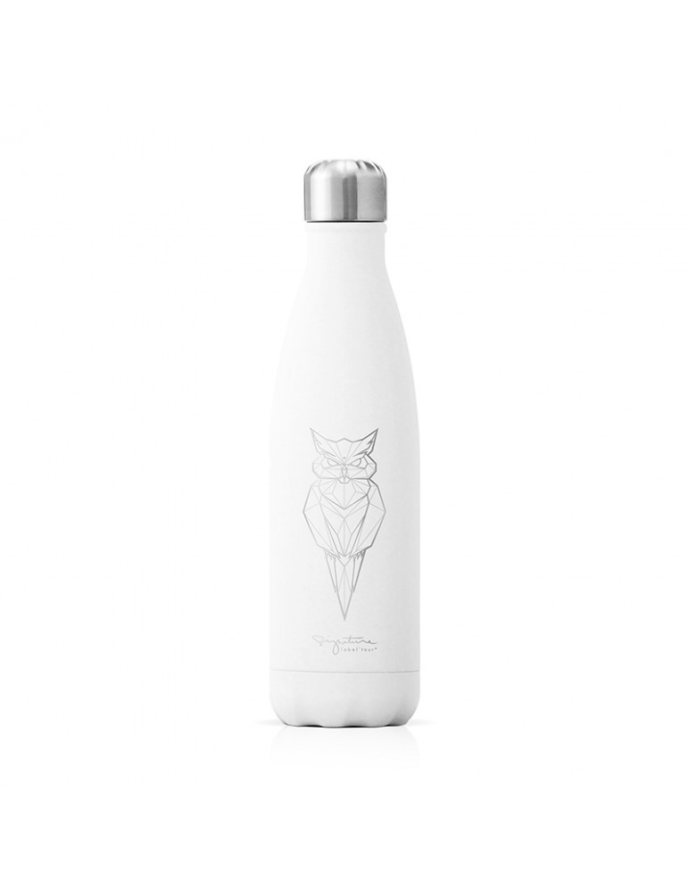 Bouteille isotherme inox blanche 750ml - Hibou LTBOTM37Label'tour