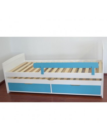 Lit gigogne enfant avec sommiers et tiroirs Patapon Blanc et Bleu gc1623whiteblue