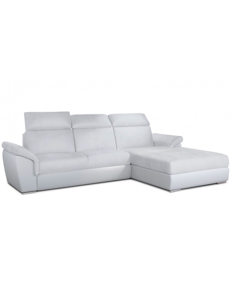 Canapé d'angle convertible Trevisco Simili Blanc trevdsoft17