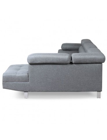 Canapé d'angle avec têtières relevables Alfa Tissu Gris lf3045sggreyfabric