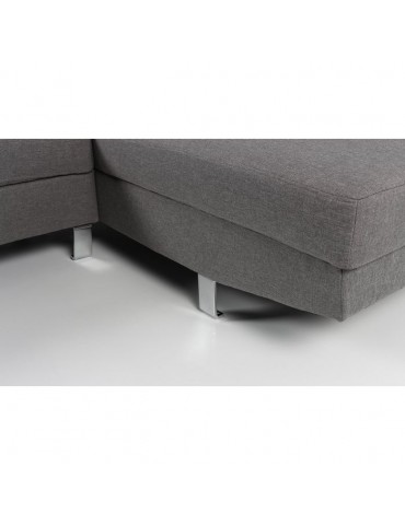 Canapé d'angle avec têtières relevables Alfa Tissu Gris lf3045sggreyfabric