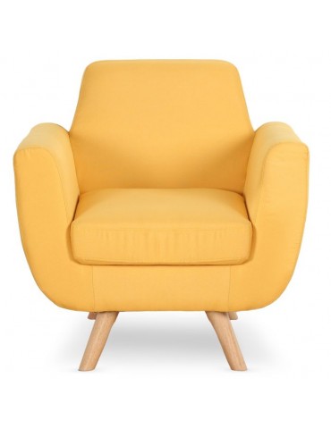 Fauteuil scandinave Danube Tissu Jaune l208118825yellow