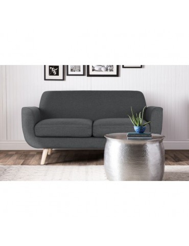 Canapé scandinave 2 places Danube Tissu Gris Foncé l2082grisfonce