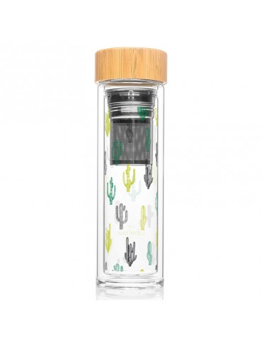 Bouteille infuseur nomade a the ou a fruits 400ml - Cactus LTINF23Label'tour