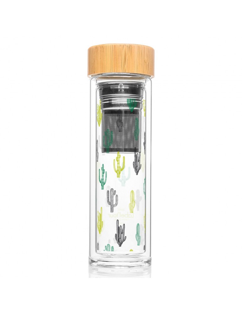 Bouteille infuseur nomade a the ou a fruits 400ml - Cactus LTINF23Label'tour