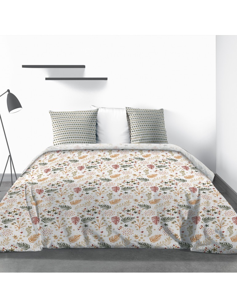 Parure de lit 2 personnes Gardenia avec drap plat et taies d'oreiller Imprimé 240 x 290 4774000503Les Ateliers du Linge