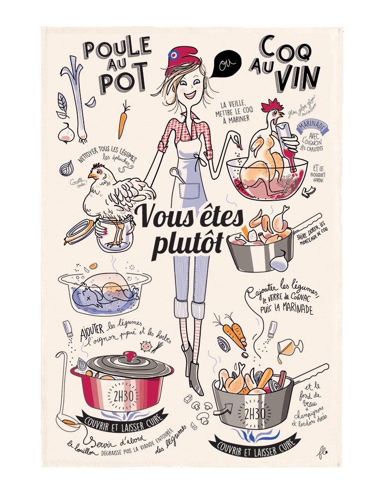 Torchon Plutôt poule ou coq Ecru 48 x 72 4470010000Winkler Torchon Plutôt poule ou coq Ecru 48 x 72 4470010000Winkler
