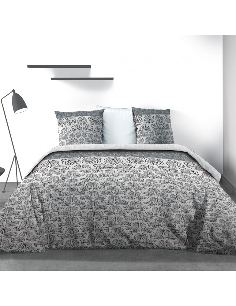 Parure de lit 2 personnes Black Solaris avec drap plat et taies d'oreiller Imprimé 240 x 290 3850000503Les Ateliers du Linge Parure de lit 2 personnes Black Solaris avec drap plat et taies d'oreiller Imprimé 240 x 290 3850000503Les Ateliers du Linge