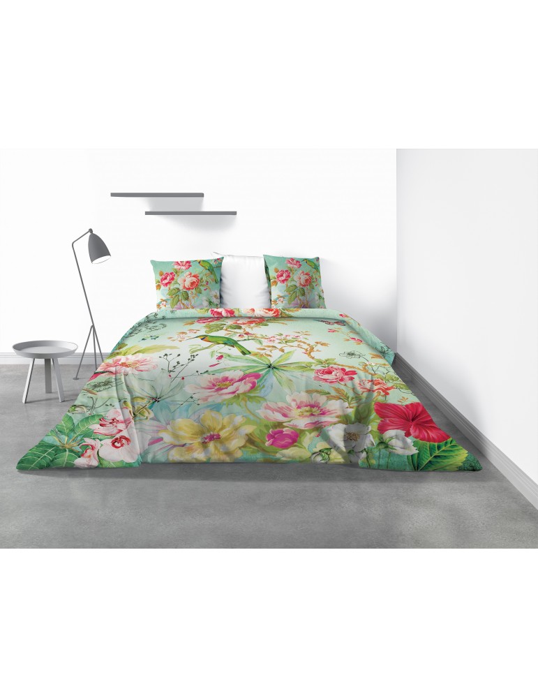 Parure de lit 2 personnes Paradis avec housse de couette et taies d'oreiller Imprimé 240 x 220 4197000503Les Ateliers du Linge Parure de lit 2 personnes Paradis avec housse de couette et taies d'oreiller Imprimé 240 x 220 4197000503Les Ateliers du Linge