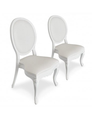Lot de 4 chaises médaillon Isabel Simili (P.U) Blanc 9005iwhite