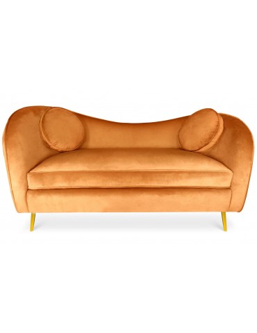 Canapé 2 places Altess Velours Terracotta pieds Métal Or lsr20037terracottavelvet36
