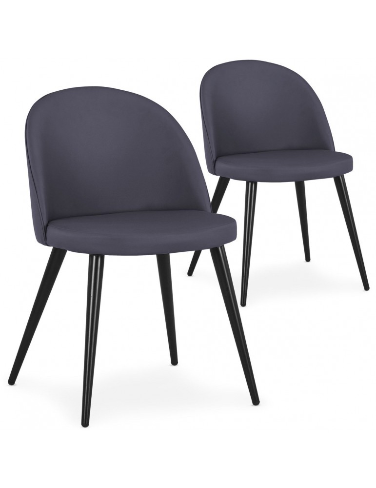 Lot de 2 chaises Maury Simili P.U. Gris dc5106lot2greypu Lot de 2 chaises Maury Simili P.U. Gris dc5106lot2greypu