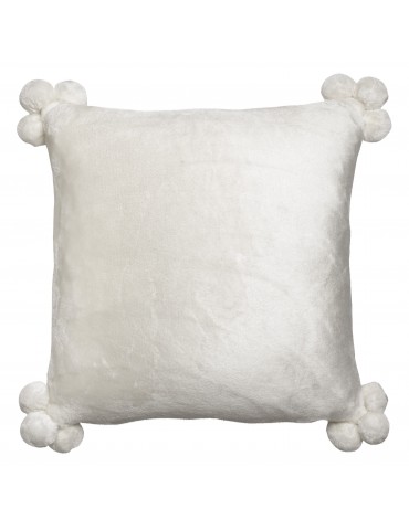 Coussin Tender pompons Neige 45 x 45 3912010000Vivaraise