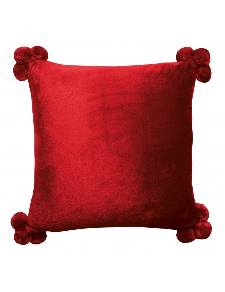 Coussin Tender pompons Rubis 45 x 45 3912034000Vivaraise Coussin Tender pompons Rubis 45 x 45 3912034000Vivaraise