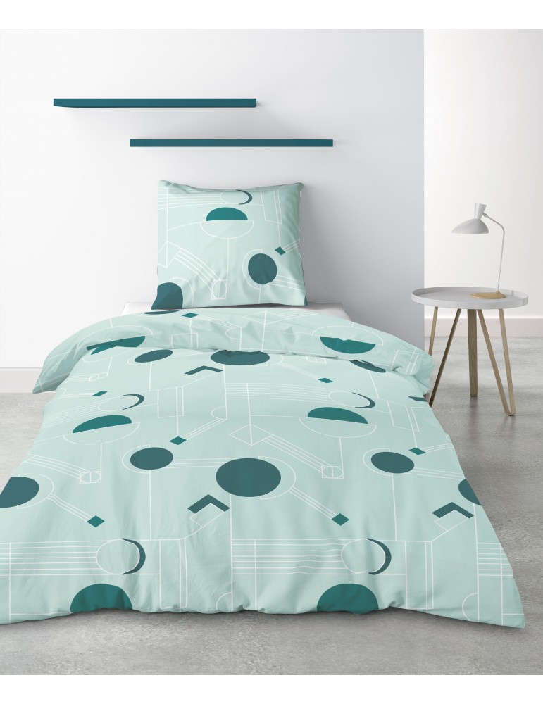 Parure de lit 1 personne Hawak avec housse de couette et taie d'oreiller Imprimé 140 x 200 4047000502Les Ateliers du Linge Parure de lit 1 personne Hawak avec housse de couette et taie d'oreiller Imprimé 140 x 200 4047000502Les Ateliers du Linge