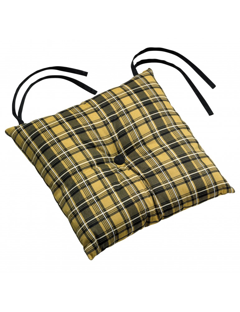 Galette de chaise Cottage 1 bouton Gold 38 x 38 x 3 cm 3698041000Les Ateliers du Linge Galette de chaise Cottage 1 bouton Gold 38 x 38 x 3 cm 3698041000Les Ateliers du Linge