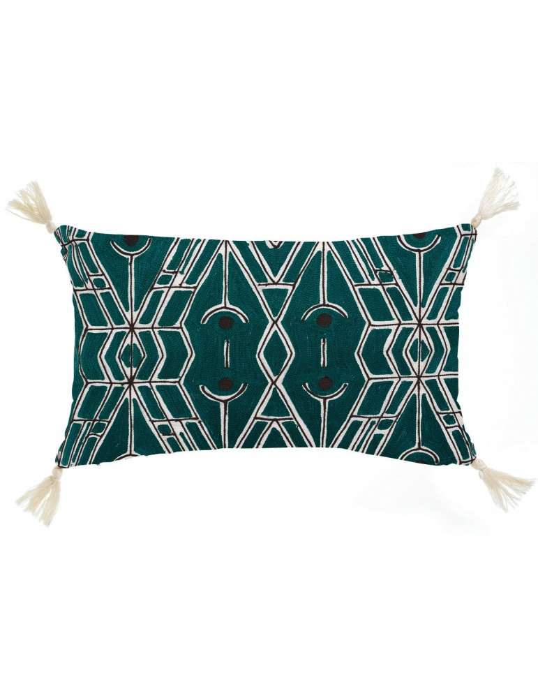Coussin Tess brodé Paon 30 x 50 2615025000Vivaraise Coussin Tess brodé Paon 30 x 50 2615025000Vivaraise