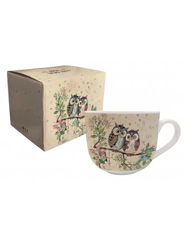 Bol à anse 670ml couple chouette et sa boite cadeau BOL04D02Kiub