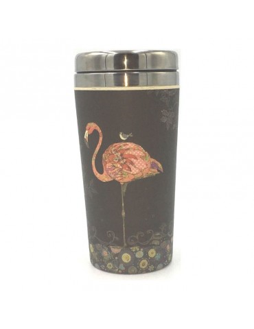 Mug isotherme en bamboo 420ml Flamant rose MUGBAM03C02Kiub