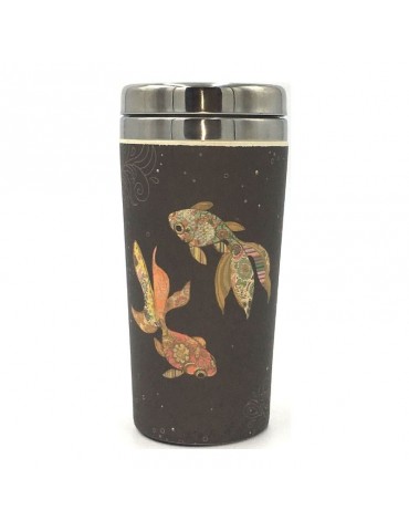 Mug isotherme en bamboo 420ml Poissons MUGBAM03C03Kiub