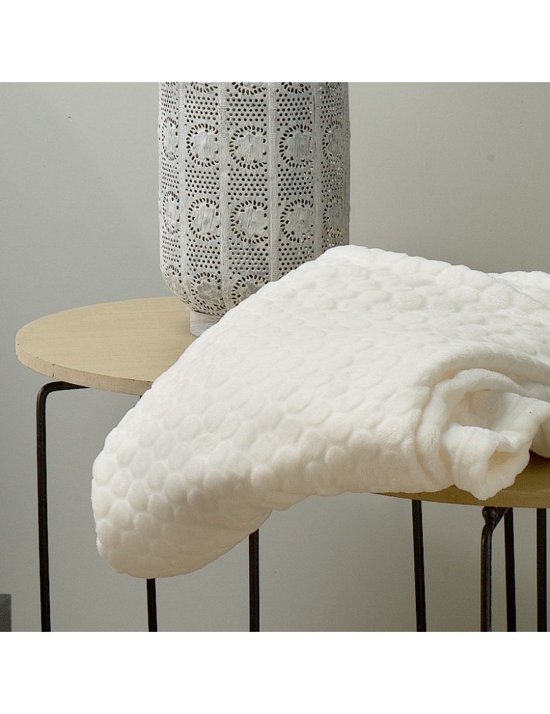 Plaid Bulby Ecru 130 x 160 7456110000Les Ateliers du Linge Plaid Bulby Ecru 130 x 160 7456110000Les Ateliers du Linge