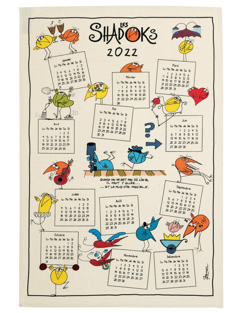 Torchon Shadoks Calendrier 2022 Ecru 48 x 72 6249010000Winkler Torchon Shadoks Calendrier 2022 Ecru 48 x 72 6249010000Winkler
