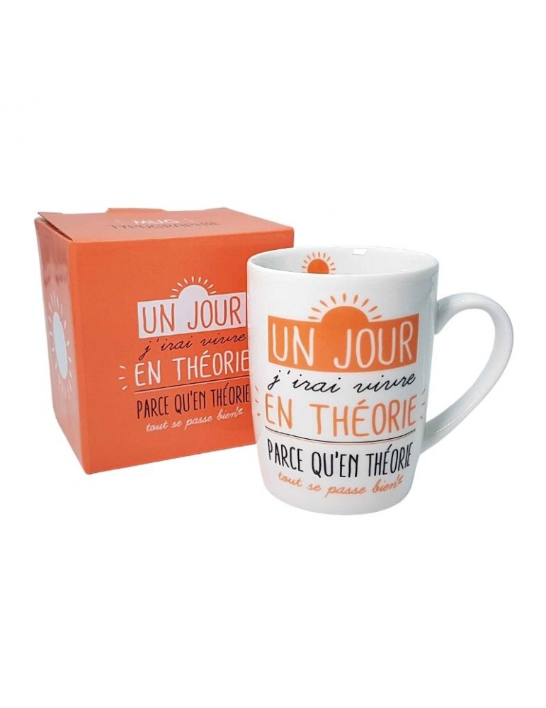 Mug "Un jour j'irai vivre en théorie" 370ml avec sa boite cadeau MUG05E01Kiub